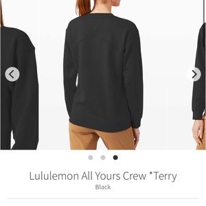 Lululemon All Yours Crew *Terry Black NWT size 4
